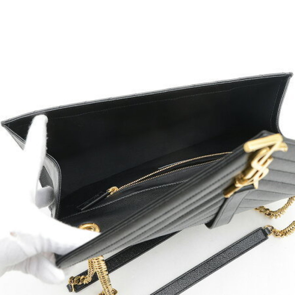 Saint Laurent Yves Envelope Chain Shoulder Bag Black - Picture 7 of 7